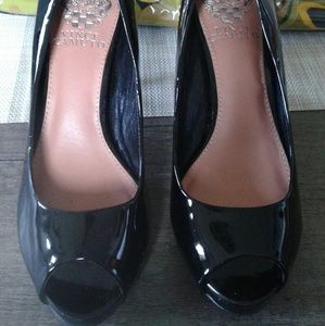 Vince Camuto Black Patented peep toe